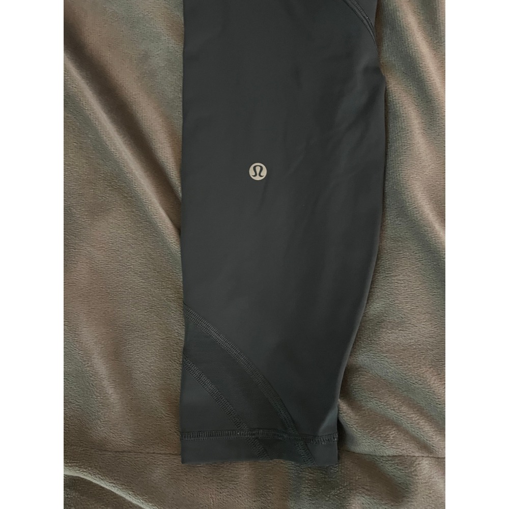 Lululemon Dark Grey Mesh Panel High Rise Leggings with Pockets - Picture 7 of 10